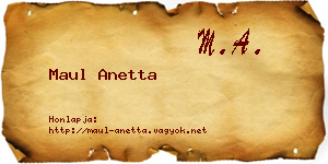 Maul Anetta névjegykártya